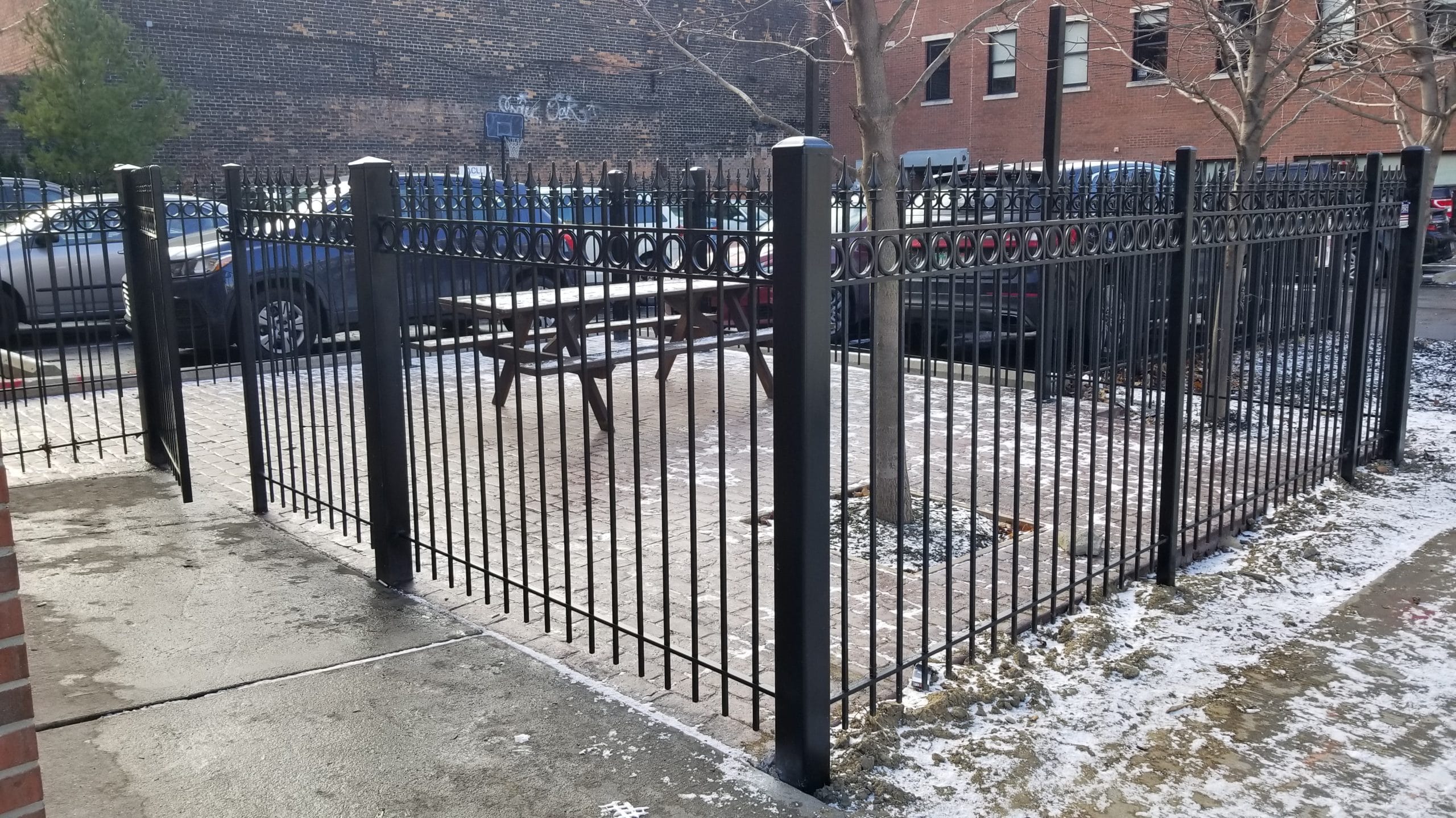 Image of commercial picket fencing in Metro Detroit, Michigan