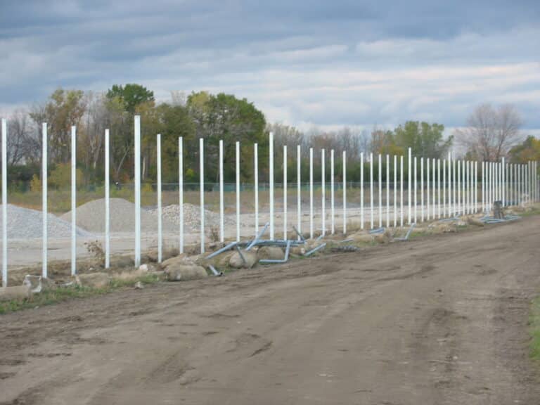 Image of commercial chain link security fencing at Willow Run Airport