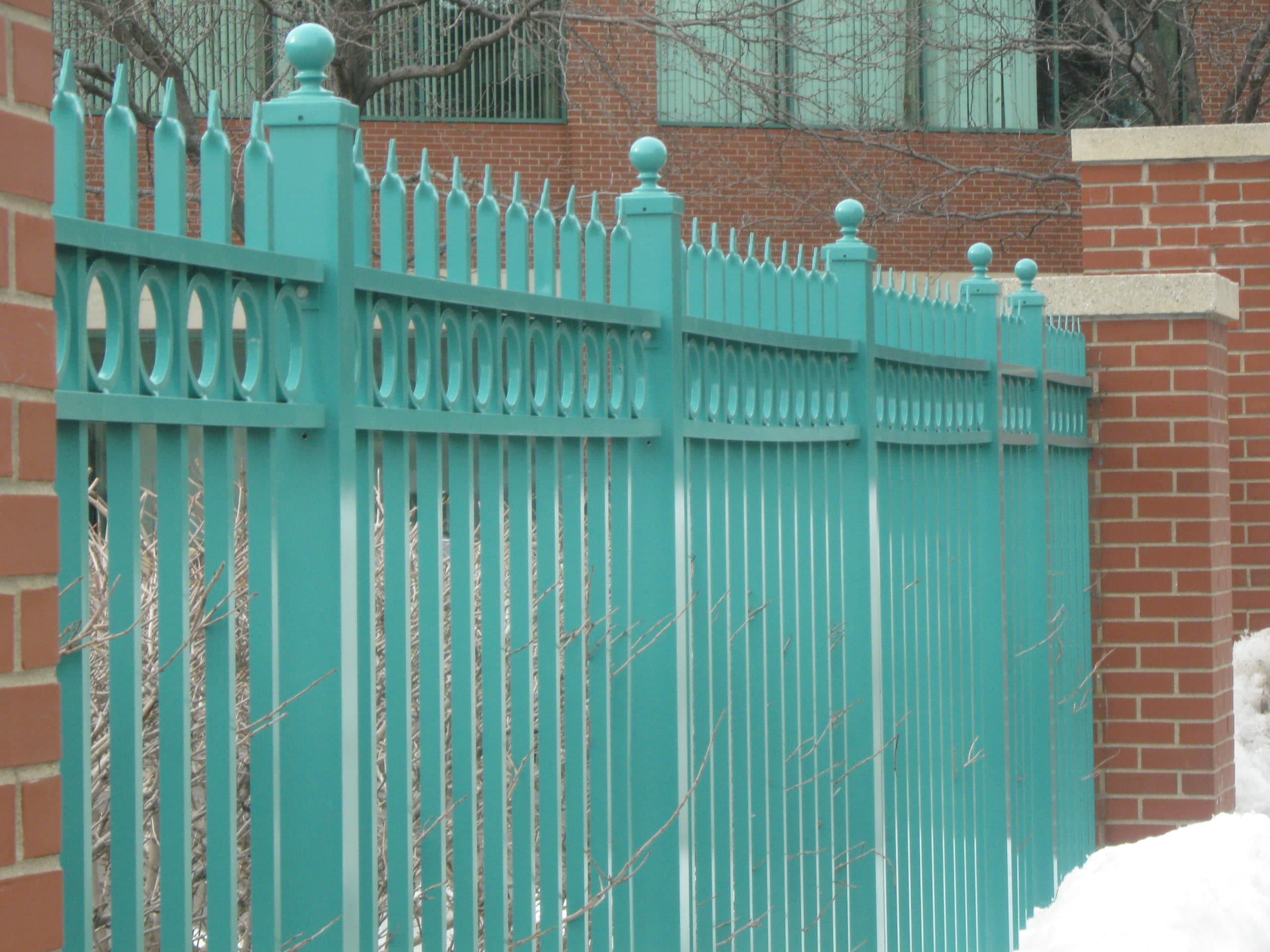 Image of commercial steel picket fencing in Metro Detroit, Michigan