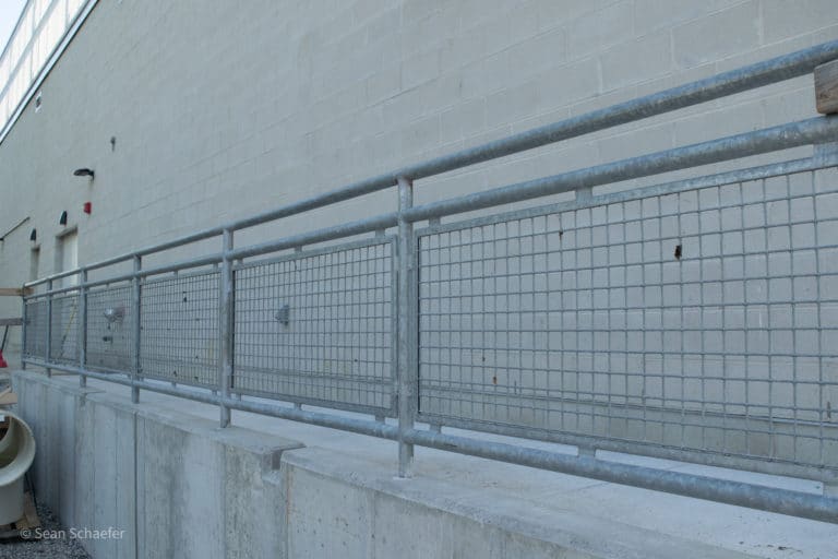 Image of new galvanized steel railings (handrails) at the Detroit Zoological Society