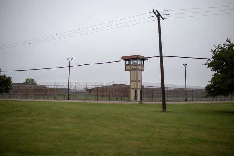 Image of commercial chain link fencing and gates at the Gus Harrison Correctional Facility