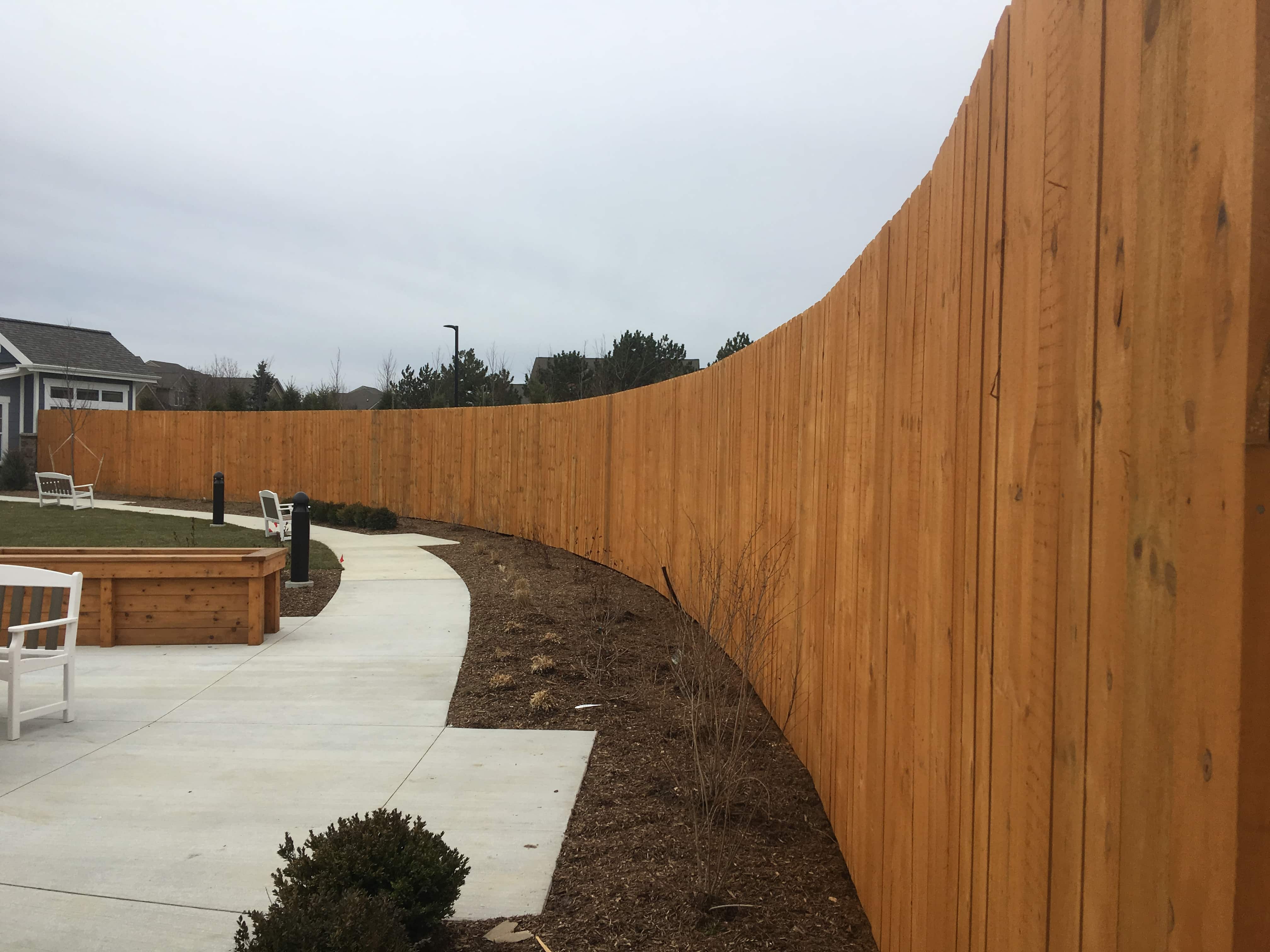 Image of commercial wood privacy fencing in Metro Detroit, Michigan