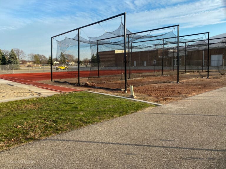 Image of commercial batting cages at Cousino High School